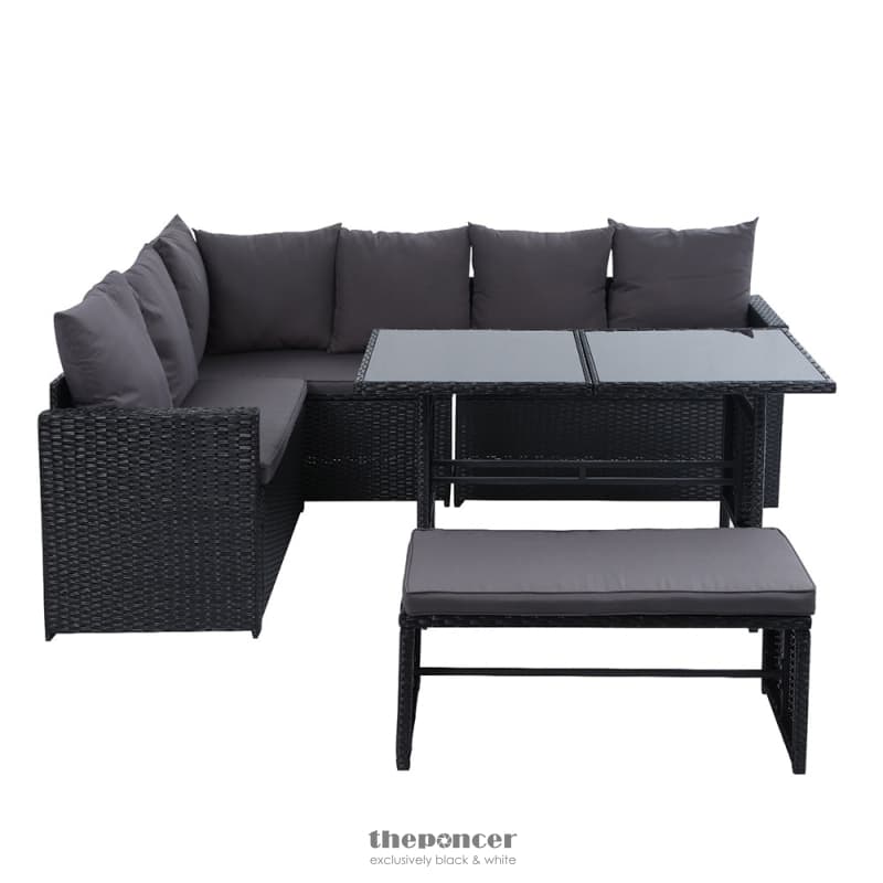 GARDEON OUTDOOR DINING SET SOFA LOUNGE SETTING CHAIRS TABLE