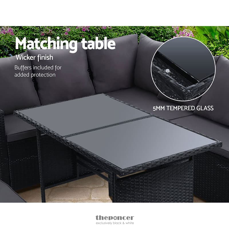 GARDEON OUTDOOR DINING SET SOFA LOUNGE SETTING CHAIRS TABLE