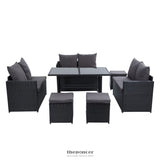 GARDEON OUTDOOR DINING SET SOFA LOUNGE SETTING CHAIRS TABLE