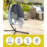 GARDEON OUTDOOR EGG SWING CHAIR PATIO FURNITURE POD STAND