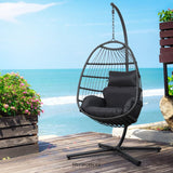 GARDEON OUTDOOR EGG SWING CHAIR WICKER ROPE FURNITURE POD
