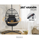 GARDEON OUTDOOR EGG SWING CHAIR WICKER ROPE FURNITURE POD