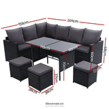 GARDEON OUTDOOR FURNITURE DINING SETTING SOFA SET LOUNGE