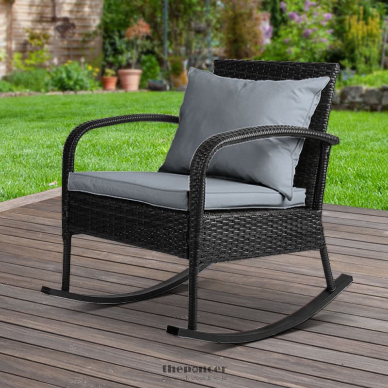 GARDEON OUTDOOR FURNITURE ROCKING CHAIR WICKER GARDEN PATIO