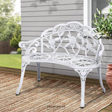 GARDEON OUTDOOR GARDEN BENCH SEAT 100CM CAST ALUMINIUM