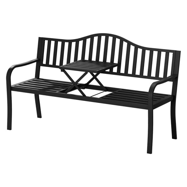 GARDEON OUTDOOR GARDEN BENCH SEAT LOVESEAT STEEL FOLDABLE