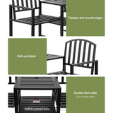 GARDEON OUTDOOR GARDEN BENCH SEAT LOVESEAT STEEL TABLE