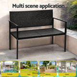 GARDEON OUTDOOR GARDEN BENCH SEAT RATTAN CHAIR STEEL PATIO