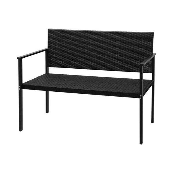 GARDEON OUTDOOR GARDEN BENCH SEAT RATTAN CHAIR STEEL PATIO