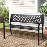 GARDEON OUTDOOR GARDEN BENCH SEAT STEEL OUTDOOR FURNITURE 2