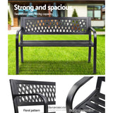 GARDEON OUTDOOR GARDEN BENCH SEAT STEEL OUTDOOR FURNITURE 2