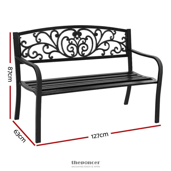 GARDEON OUTDOOR GARDEN BENCH SEAT STEEL OUTDOOR FURNITURE 3