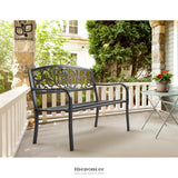 GARDEON OUTDOOR GARDEN BENCH SEAT STEEL OUTDOOR FURNITURE 3
