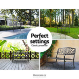 GARDEON OUTDOOR GARDEN BENCH SEAT STEEL OUTDOOR FURNITURE 3