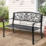 GARDEON OUTDOOR GARDEN BENCH SEAT STEEL OUTDOOR FURNITURE 3