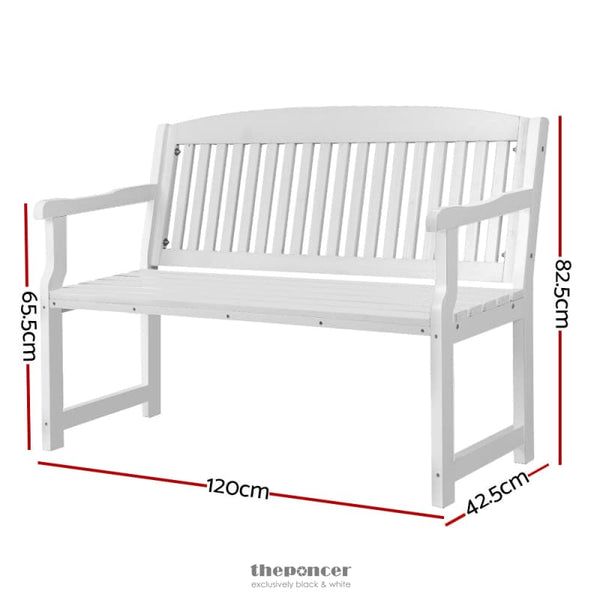 GARDEON OUTDOOR GARDEN BENCH WOODEN 2 SEATER LOUNGE CHAIR