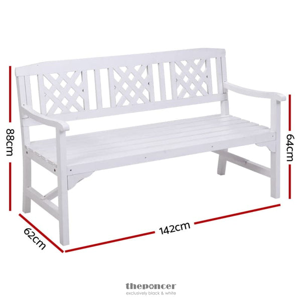 GARDEON OUTDOOR GARDEN BENCH WOODEN CHAIR 3 SEAT PATIO