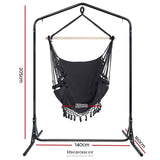 GARDEON OUTDOOR HAMMOCK CHAIR WITH STAND TASSEL HANGING