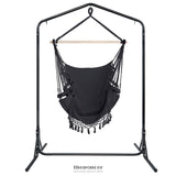 GARDEON OUTDOOR HAMMOCK CHAIR WITH STAND TASSEL HANGING