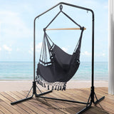 GARDEON OUTDOOR HAMMOCK CHAIR WITH STAND TASSEL HANGING