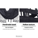 GARDEON OUTDOOR HAMMOCK CHAIR WITH STAND TASSEL HANGING