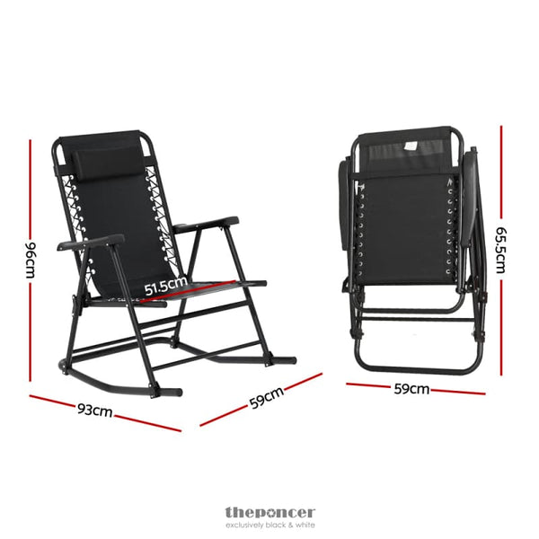 GARDEON OUTDOOR ROCKING CHAIR FOLDING RECLINING RECLINER