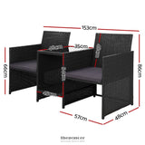 GARDEON OUTDOOR SETTING WICKER LOVESEAT BIRSTRO SET PATIO