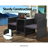 GARDEON OUTDOOR SETTING WICKER LOVESEAT BIRSTRO SET PATIO