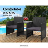 GARDEON OUTDOOR SETTING WICKER LOVESEAT BIRSTRO SET PATIO