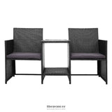 GARDEON OUTDOOR SETTING WICKER LOVESEAT BIRSTRO SET PATIO