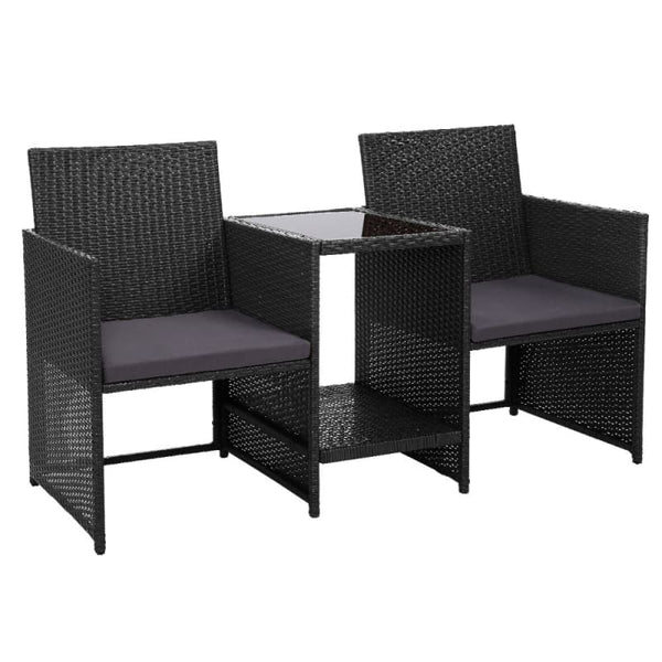 GARDEON OUTDOOR SETTING WICKER LOVESEAT BIRSTRO SET PATIO