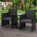 GARDEON OUTDOOR SETTING WICKER LOVESEAT BIRSTRO SET PATIO