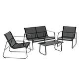 GARDEON OUTDOOR SOFA SET LOUNGE SETTING TEXTILENE TABLE