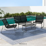 GARDEON OUTDOOR SOFA SET LOUNGE SETTING TEXTILENE TABLE
