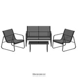 GARDEON OUTDOOR SOFA SET LOUNGE SETTING TEXTILENE TABLE