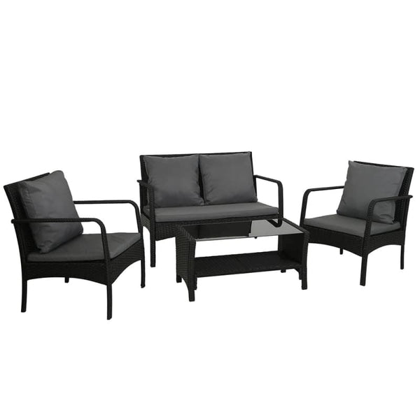 GARDEON OUTDOOR SOFA SET LOUNGE SETTING WICKER TABLE