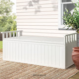 GARDEON OUTDOOR STORAGE BENCH BOX 129CM WOODEN GARDEN TOY