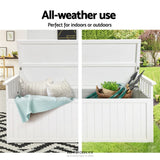 GARDEON OUTDOOR STORAGE BENCH BOX 129CM WOODEN GARDEN TOY