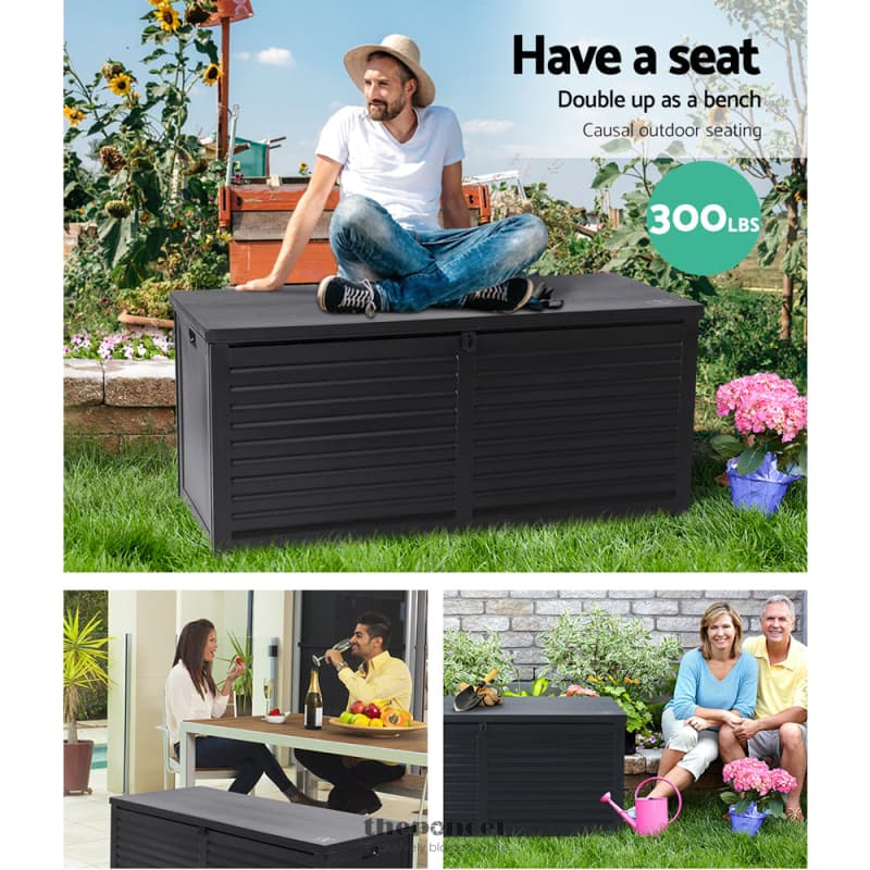 GARDEON OUTDOOR STORAGE BOX 490L CONTAINER LOCKABLE GARDEN