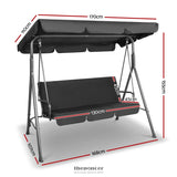 GARDEON OUTDOOR SWING CHAIR GARDEN BENCH FURNITURE CANOPY 3