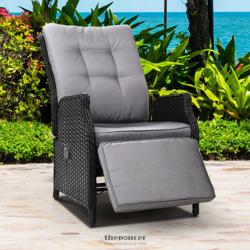 GARDEON RECLINER CHAIRS SUN LOUNGE WICKER LOUNGER OUTDOOR