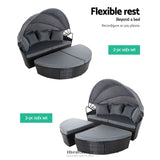 GARDEON SUN LOUNGE SETTING WICKER LOUNGER DAY BED OUTDOOR