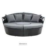 GARDEON SUN LOUNGE SETTING WICKER LOUNGER DAY BED PATIO