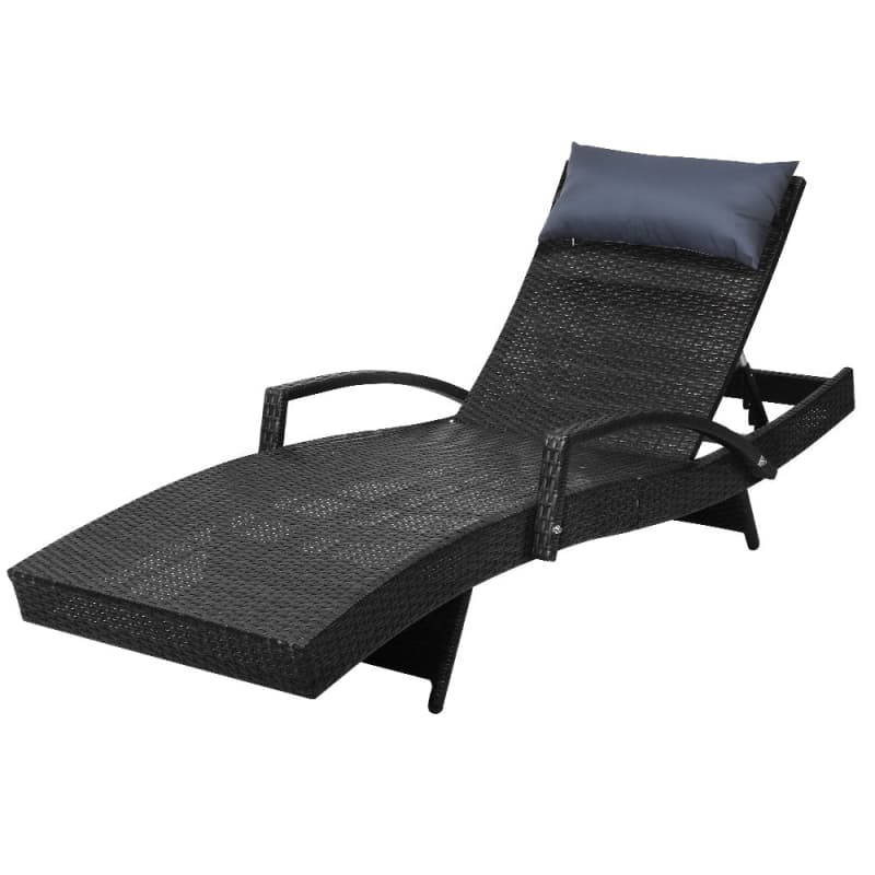 GARDEON SUN LOUNGE WICKER LOUNGER OUTDOOR FURNITURE BEACH