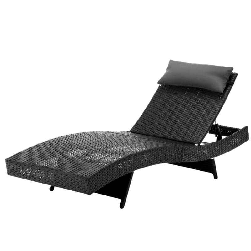 GARDEON SUN LOUNGE WICKER LOUNGER OUTDOOR FURNITURE BEACH