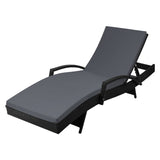 GARDEON SUN LOUNGE WICKER LOUNGER OUTDOOR FURNITURE BEACH