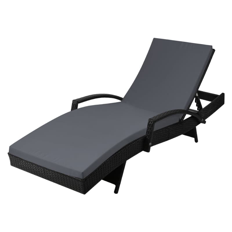 GARDEON SUN LOUNGE WICKER LOUNGER OUTDOOR FURNITURE BEACH