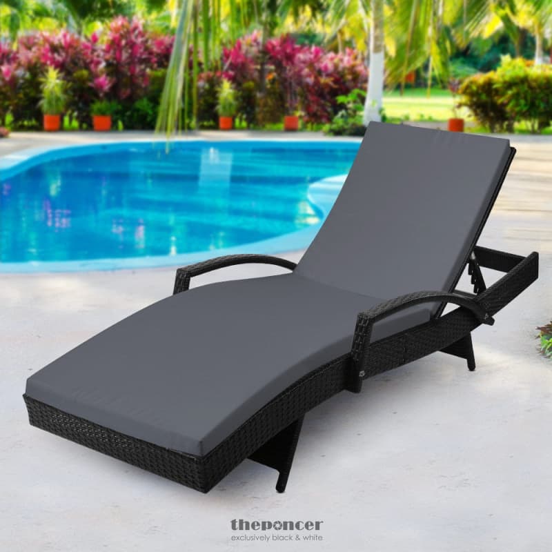 GARDEON SUN LOUNGE WICKER LOUNGER OUTDOOR FURNITURE BEACH