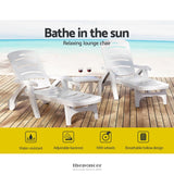 GARDEON SUN LOUNGER FOLDING CHAISE LOUNGE CHAIR WHEELS