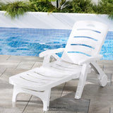 GARDEON SUN LOUNGER FOLDING CHAISE LOUNGE CHAIR WHEELS
